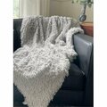 Puesta En Escena 50 x 60 in. Dreamy Faux Fur Throw, Gray Pearl PU3117402